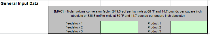 X-1 Input Spreadsheet Data Entry into the Green Cells